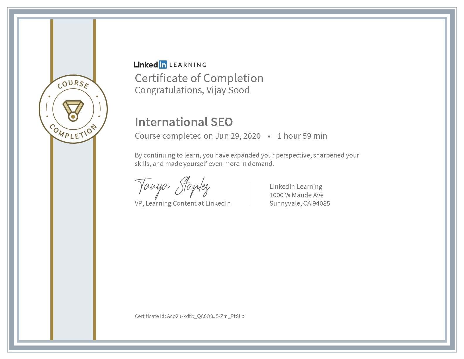 CertificateOfCompletion International SEO 1