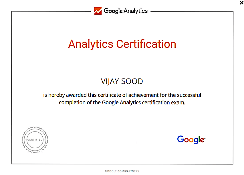 Google Analytics Certification