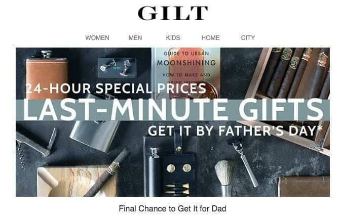 Gilt last minute gifts ad