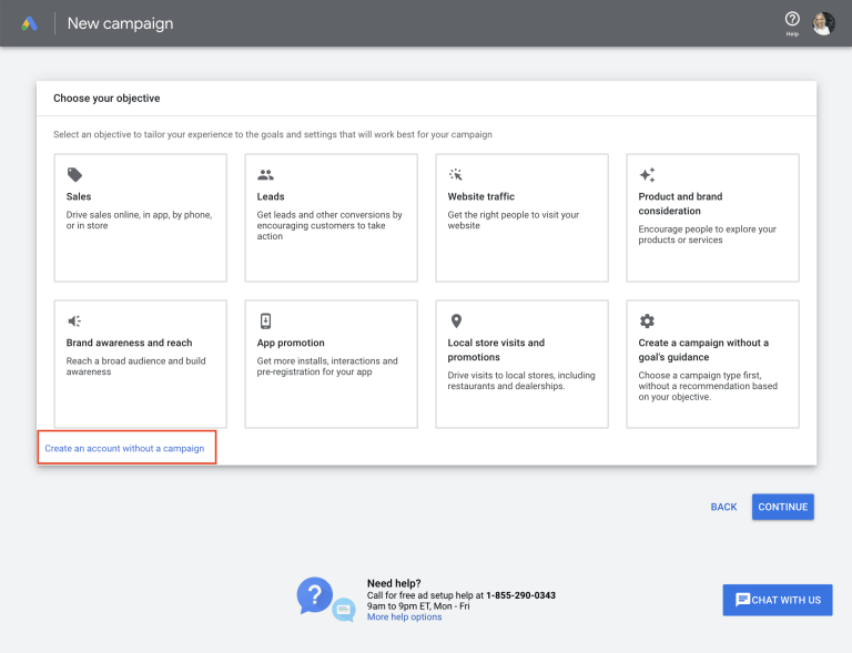 how to create google ads account without credit card