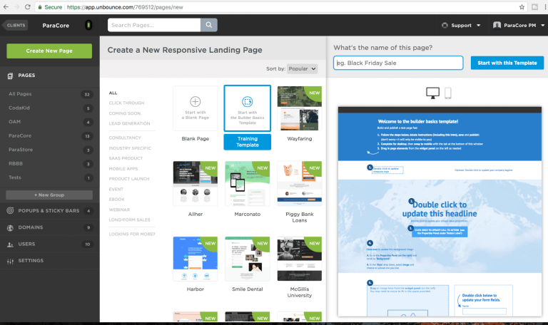 landing page builders